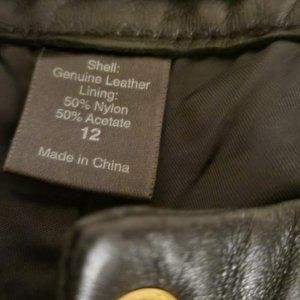 Moda International Black Leather Pants